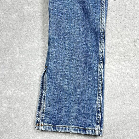 Zara Jeans Womens Size 8 Blue Skinny Leg Light Med Wash Cotton Denim With Slit - Picture 4 of 11